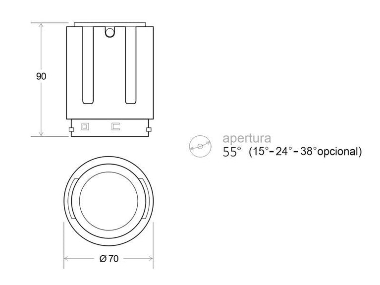HOTEL SPOT LED Ø70 - 24W, CRI>90 Profissional