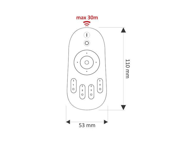 Comando à distancia 4 zonas monocolor/dual F7