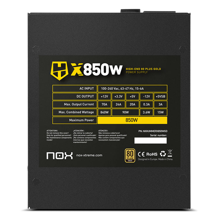 Fonte ATX - Hummer X Modular 80PLUS Gold 650W/850 W - NOX
