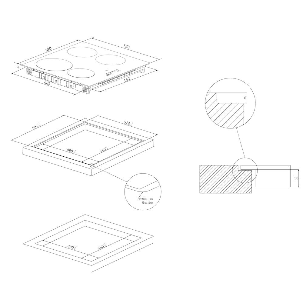 Placa de indução - CANDY - CI642C/E14U