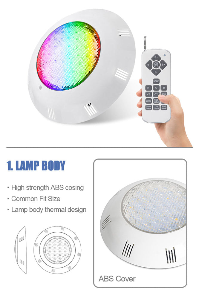 Lâmpada LED RGB+Branco neutro para piscinas - 35W