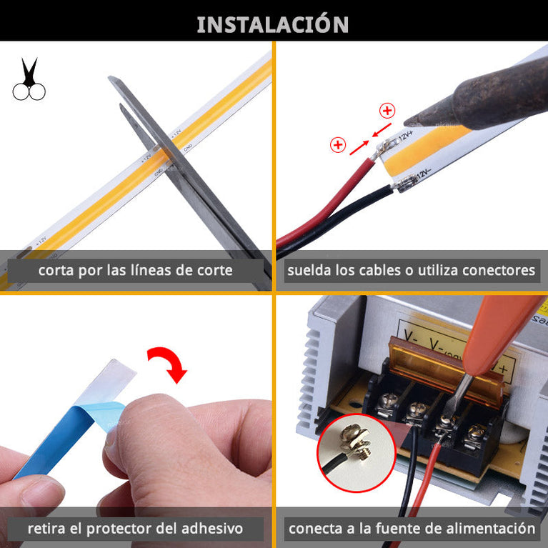 Fita LED Monocolor COB - DC24V - 5m (320Led/m)