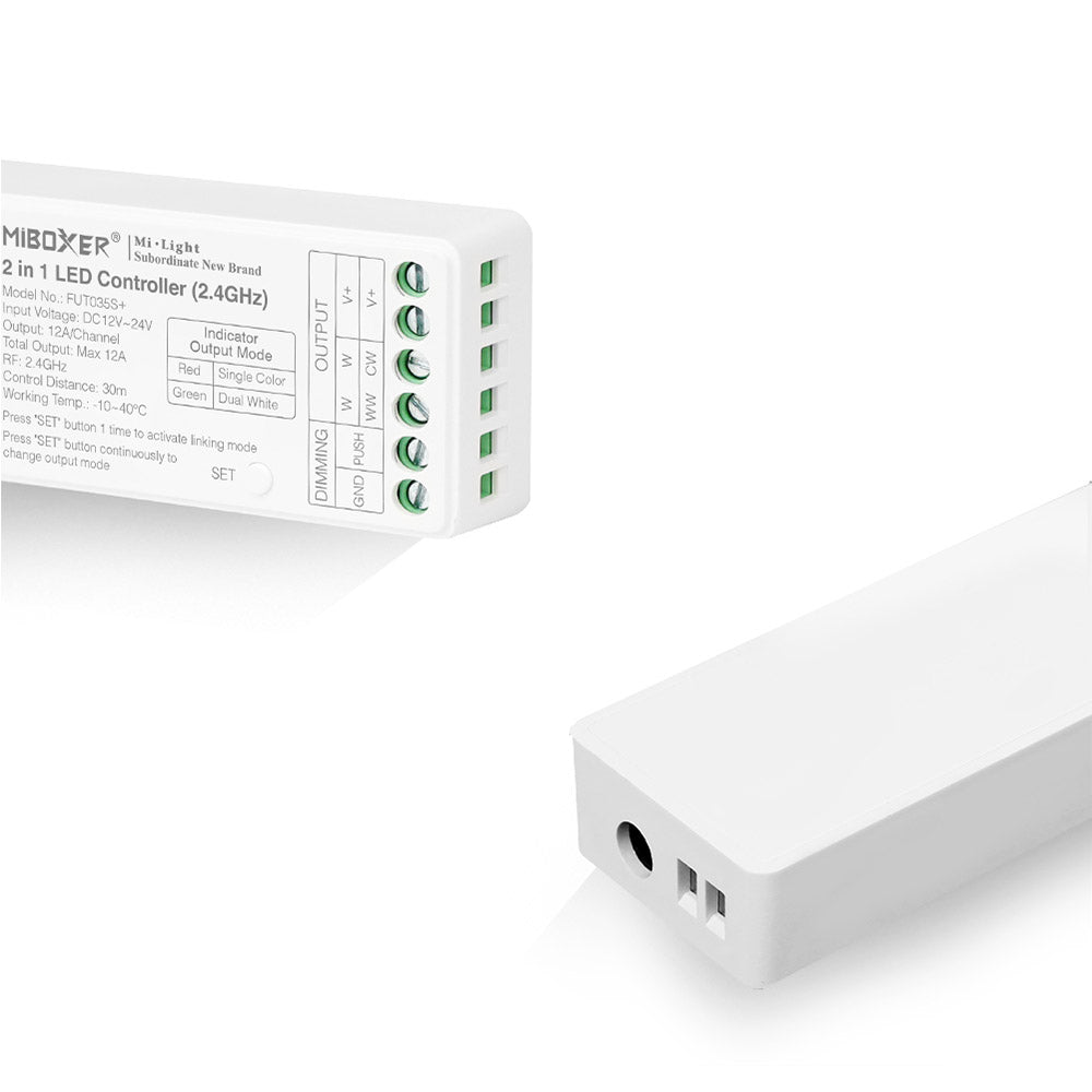 Controlador RF 2.4G 2 em 1 monocolor + CCT - DC12-24V