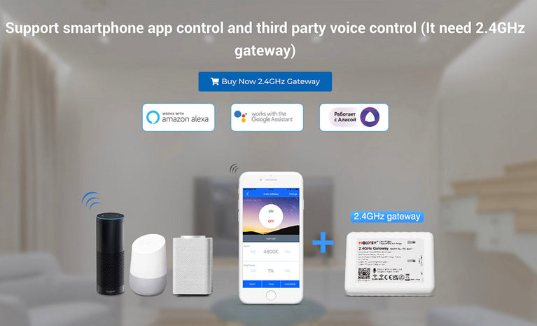 Controlador RF 2.4G 2 em 1 monocolor + CCT - DC12-24V