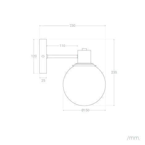 Aplique de Parede Exterior Metal e Vidro Yanbu