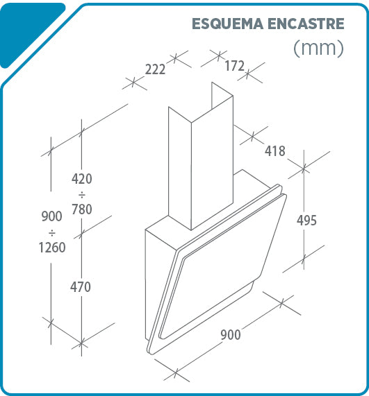 Exaustor de chaminé - CVMA90W - CANDY