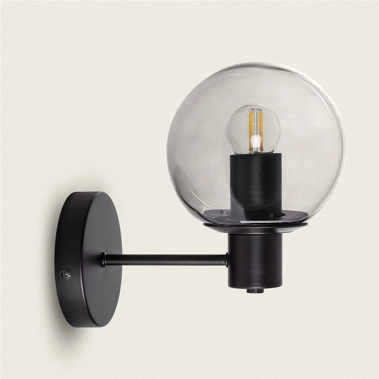 Aplique de Parede Exterior Metal e Vidro Yanbu