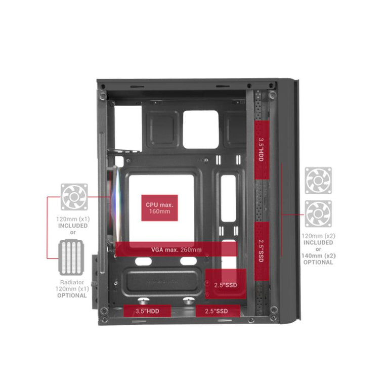 Caixa - MARS GAMING - MC300 Micro ATX White