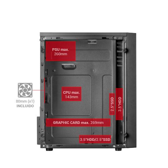 Caixa - MARS GAMING - MCM Micro ATX Black